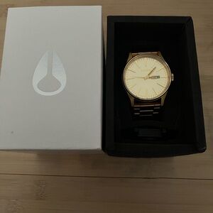 Nixon Sentry Stainless Steel Bracelet Watch with Cream Dial